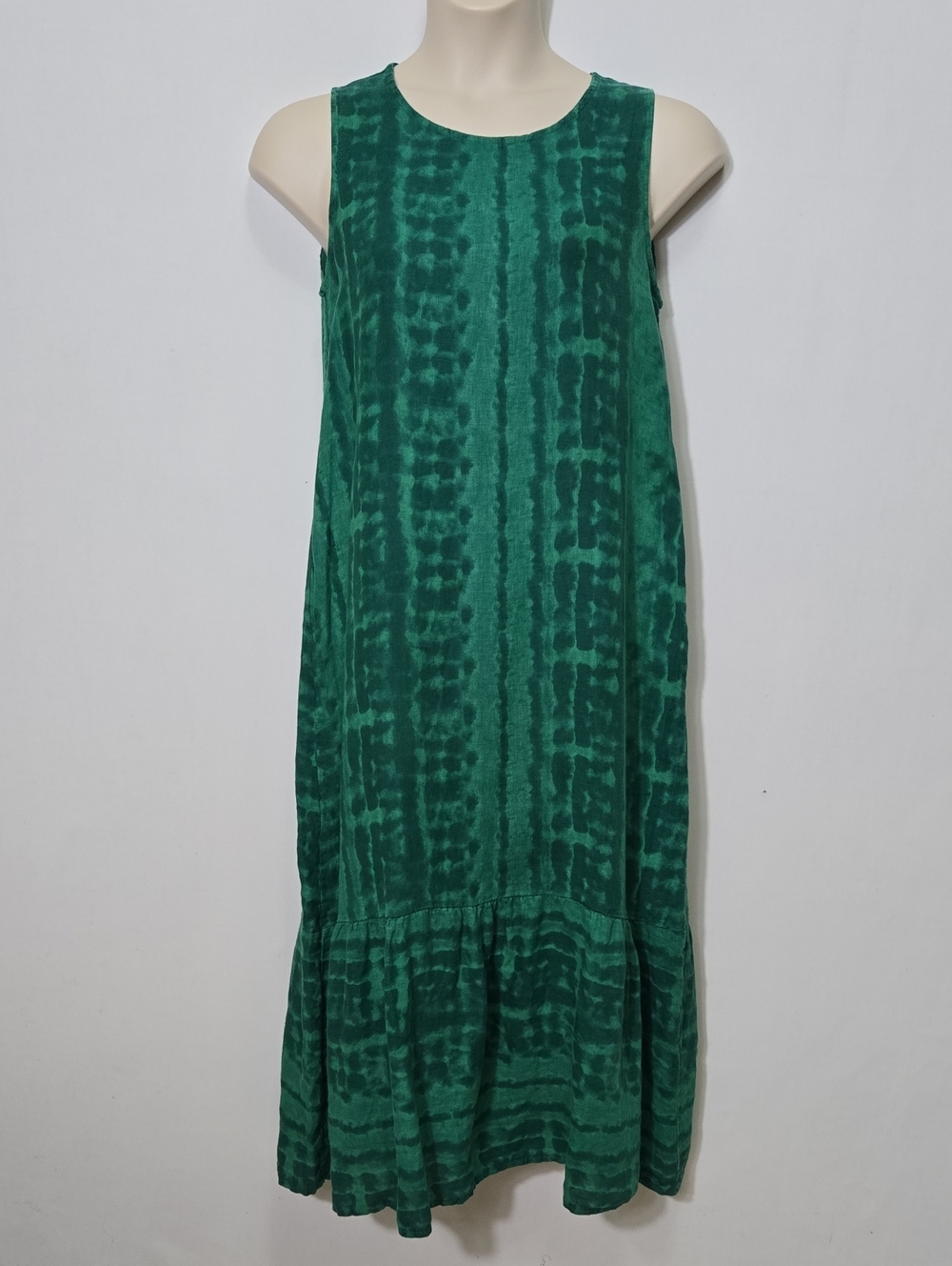 Allegra Masetti Linen Maxi Dress Size‎ M Flounce Hem Firenze Italy